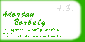 adorjan borbely business card